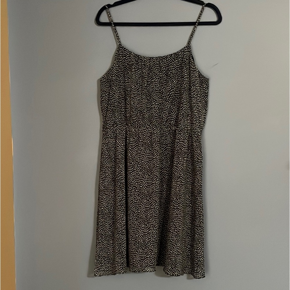 LOFT Petite Navy Spaghetti Strap Knee Length Sundress